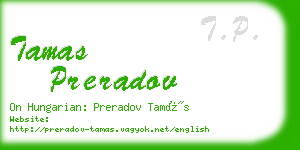 tamas preradov business card